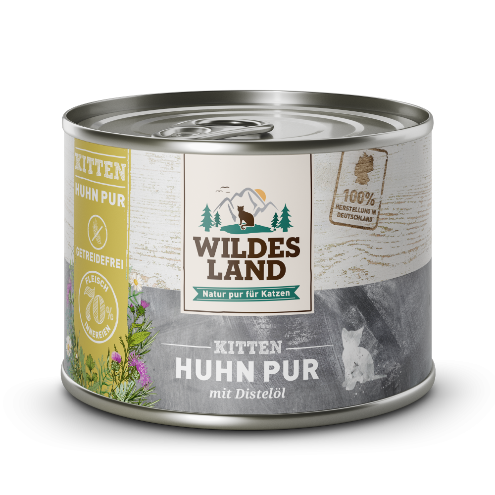 Wildes Land | Huhn mit Distelöl | PUR Kitten | 24 x 200 g von Wildes Land