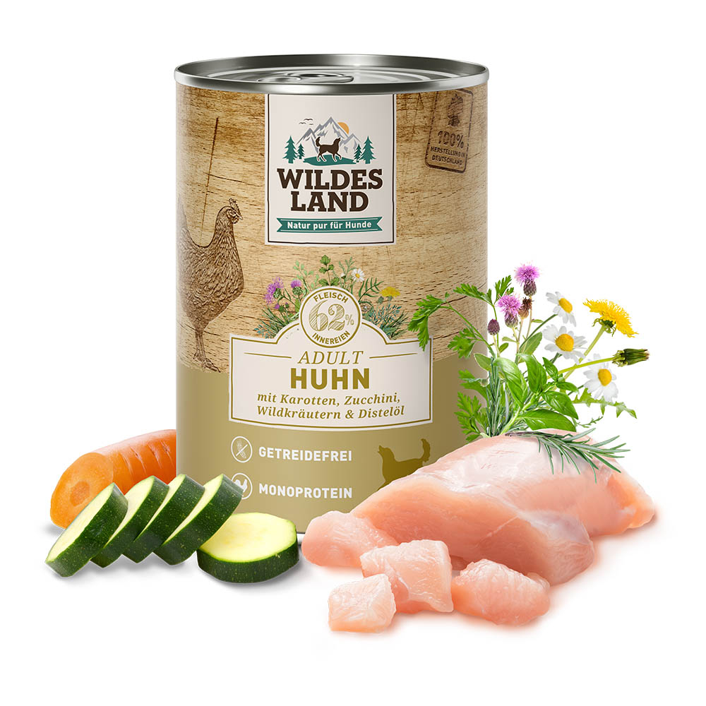 Wildes Land | Huhn mit Karotte | Classic Adult | 30 x 400 g von Wildes Land