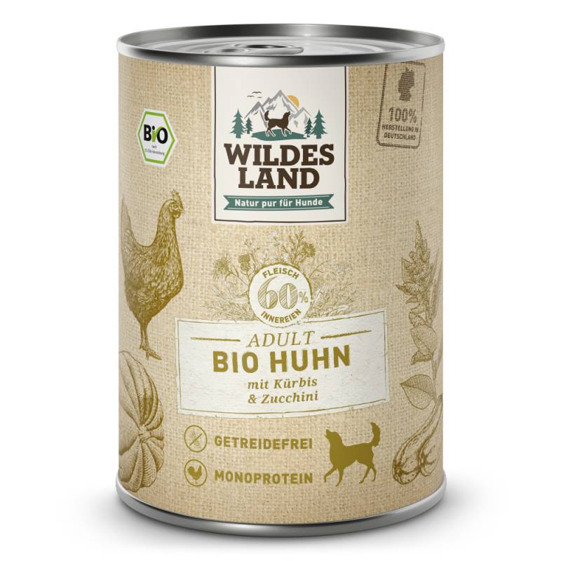 Wildes Land | Huhn mit Kürbis & Zucchini | BIO Adult | 12 x 400 g von Wildes Land