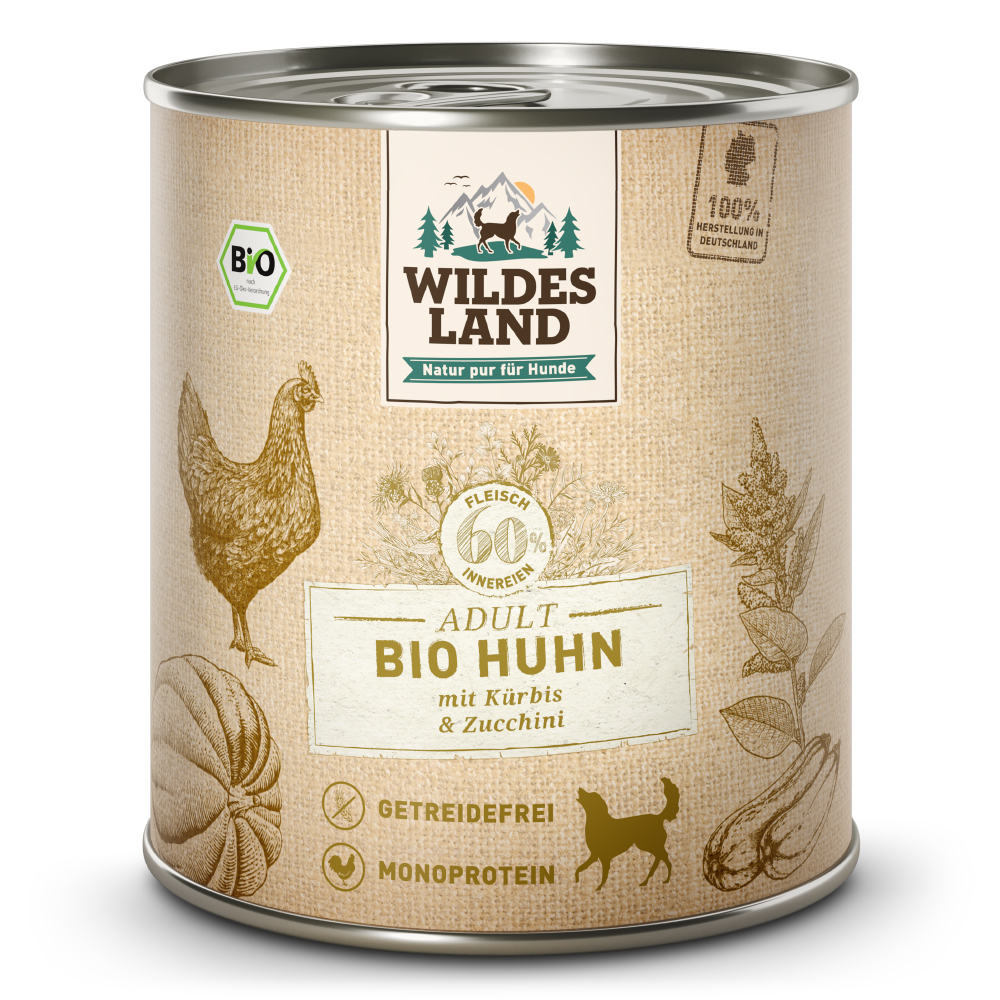 Wildes Land | Huhn mit Kürbis & Zucchini | BIO Adult | 12 x 800 g von Wildes Land