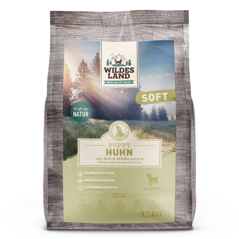 Wildes Land | Huhn mit Reis und Wildkräutern | Soft Puppy | 1,5 kg von Wildes Land