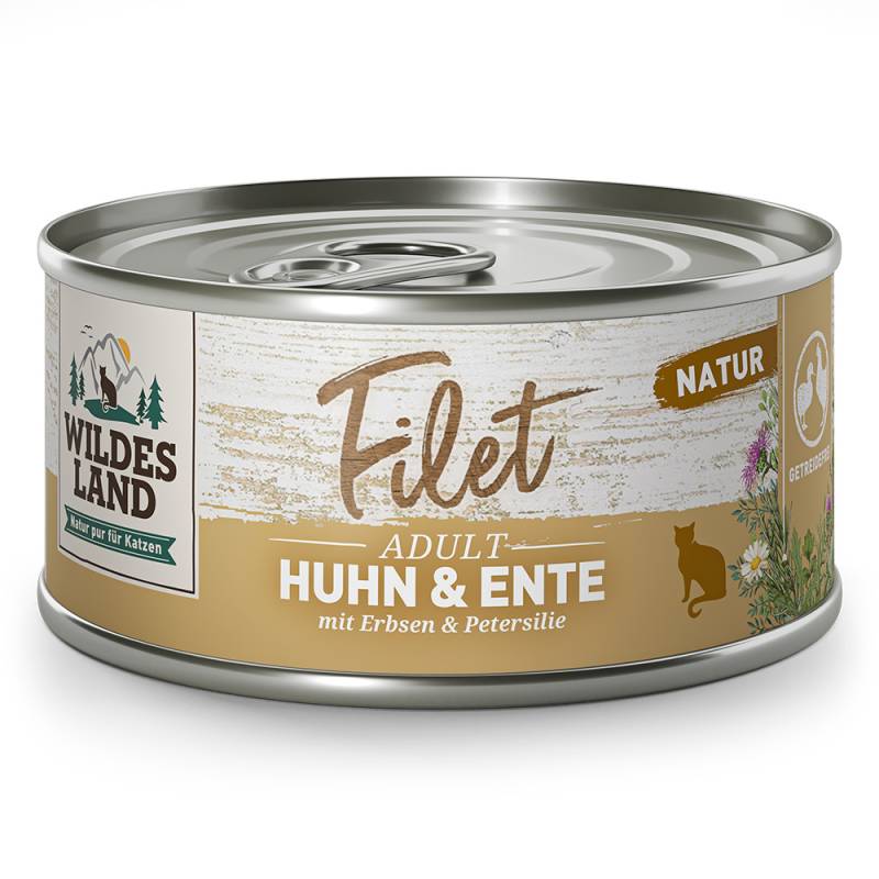 Wildes Land | Huhn & Ente mit Erbsen & Petersilie | Filet | 12 x 80 g von Wildes Land