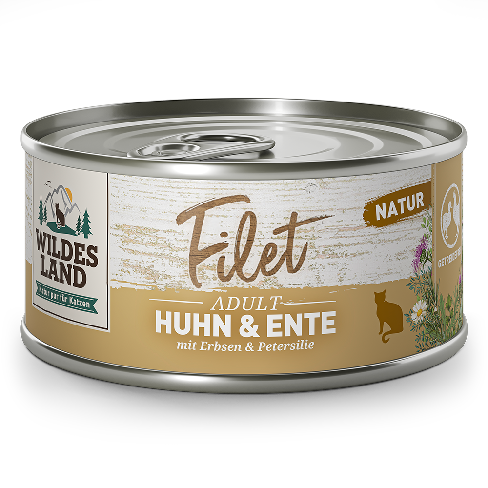 Wildes Land | Huhn & Ente mit Erbsen & Petersilie | Filet | 48 x 80 g von Wildes Land