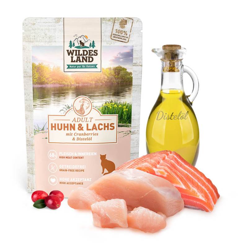 Wildes Land | Huhn & Lachs | Classic Adult | 60 x 100 g von Wildes Land