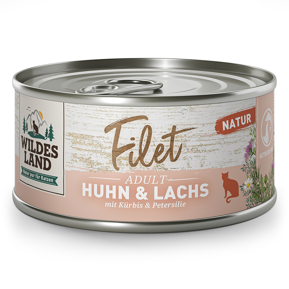 Wildes Land | Huhn & Lachs | Filet | 24 x 80 g von Wildes Land