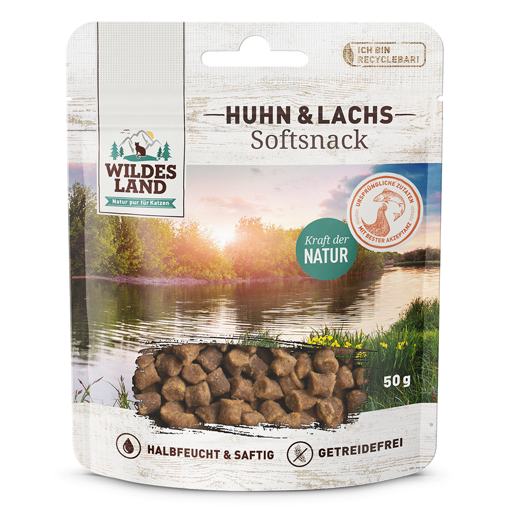 Wildes Land | Huhn & Lachs | Softsnack | 50 g von Wildes Land