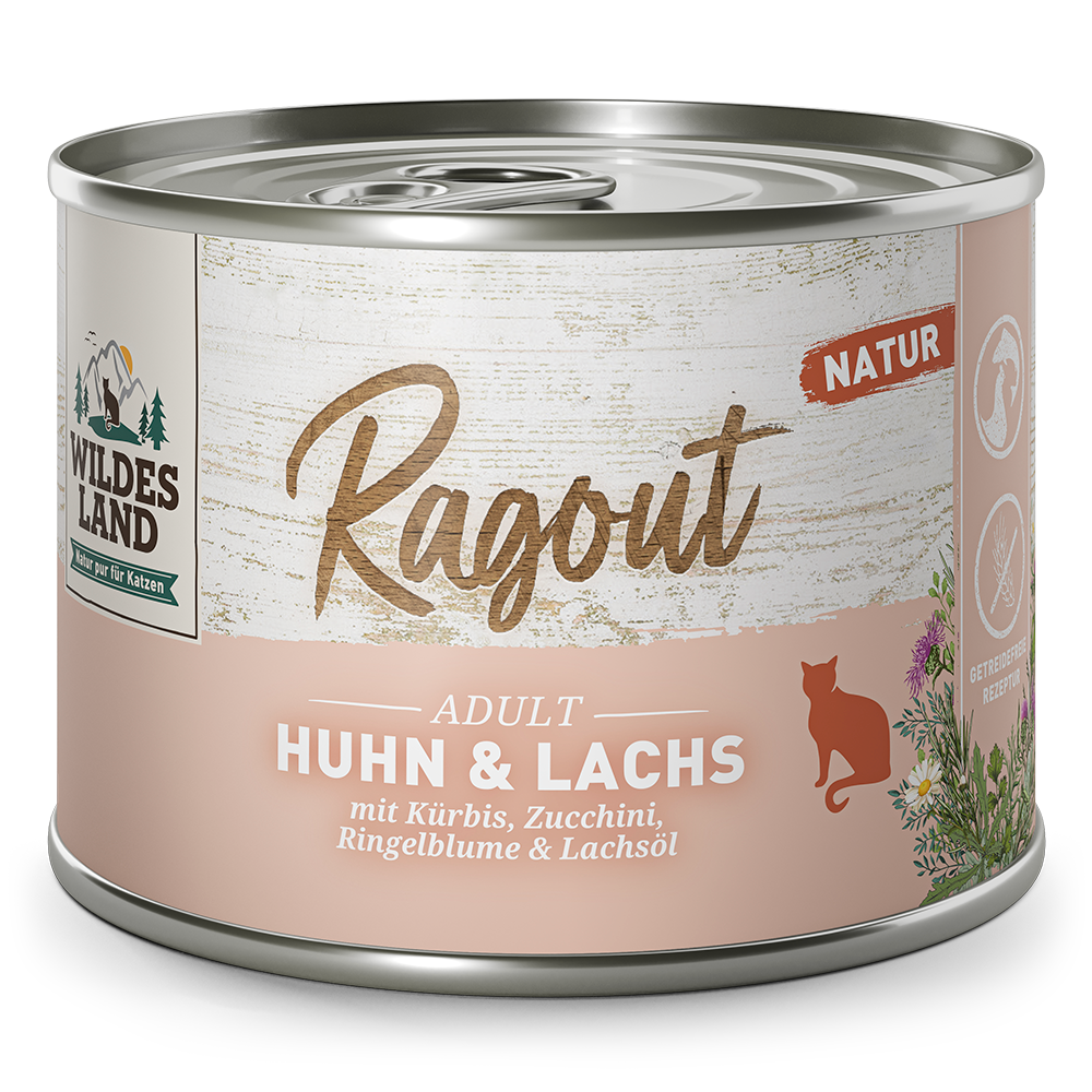 Wildes Land | Huhn & Lachs mit Kürbis | Ragout | 24 x 180 g von Wildes Land