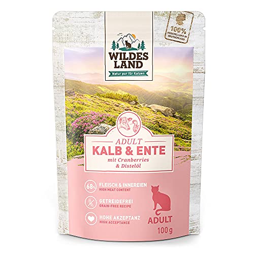 Wildes Land - Adult Kalb & Ente - 12 x 100 g - Nassfutter - Hundefutter von WILDES LAND