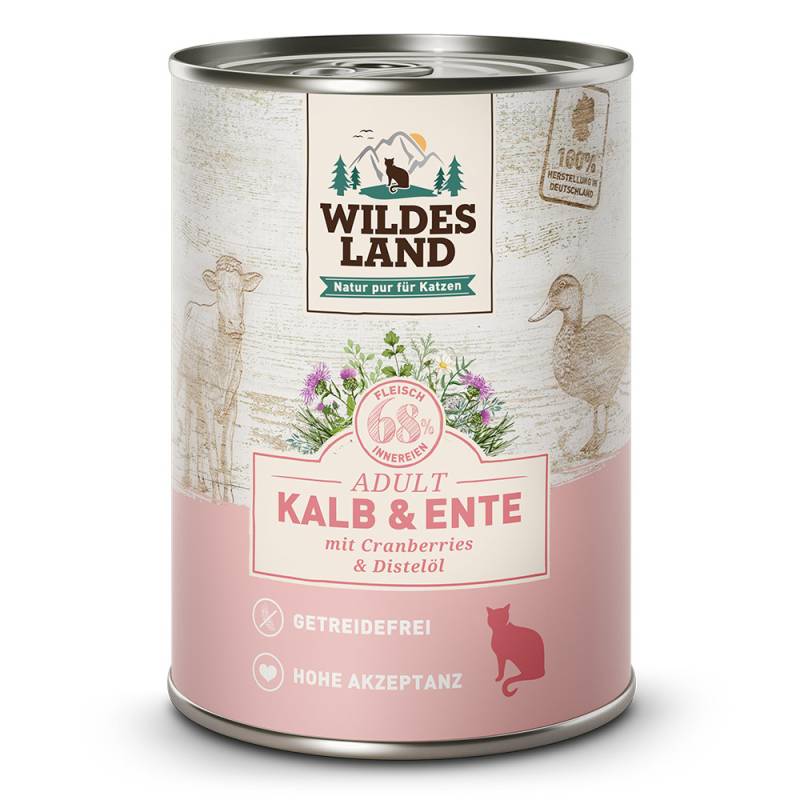 Wildes Land | Kalb und Ente | Classic Adult | 12 x 400 g von Wildes Land