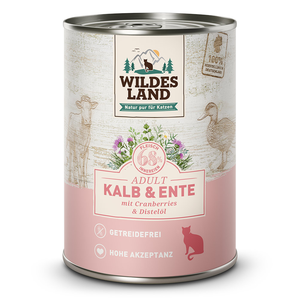 Wildes Land | Kalb und Ente | Classic Adult | 24 x 400 g von Wildes Land