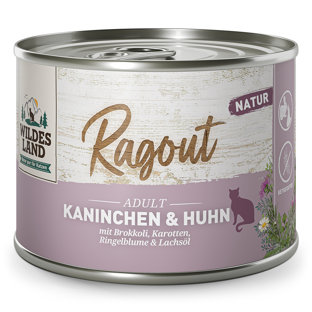 Wildes Land | Kaninchen & Huhn mit Brokkoli | Ragout | 24 x 180 g von Wildes Land