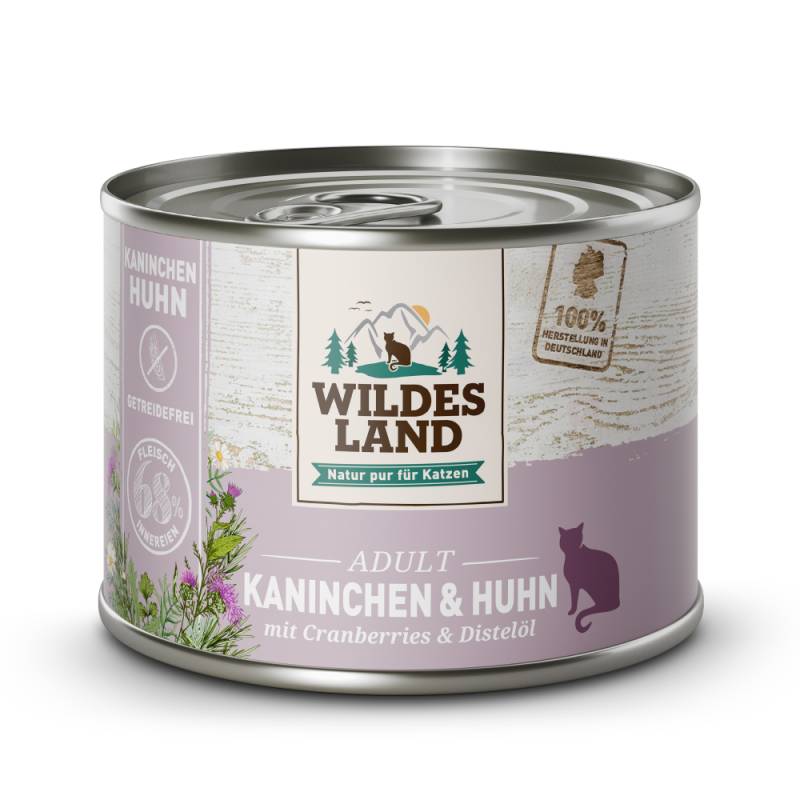 Wildes Land | Kaninchen und Huhn mit Distelöl | Classic Adult | 24 x 200 g von Wildes Land