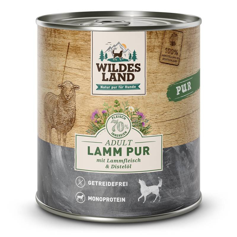 Wildes Land | Lamm mit Distelöl | PUR Adult | 12 x 800 g von Wildes Land