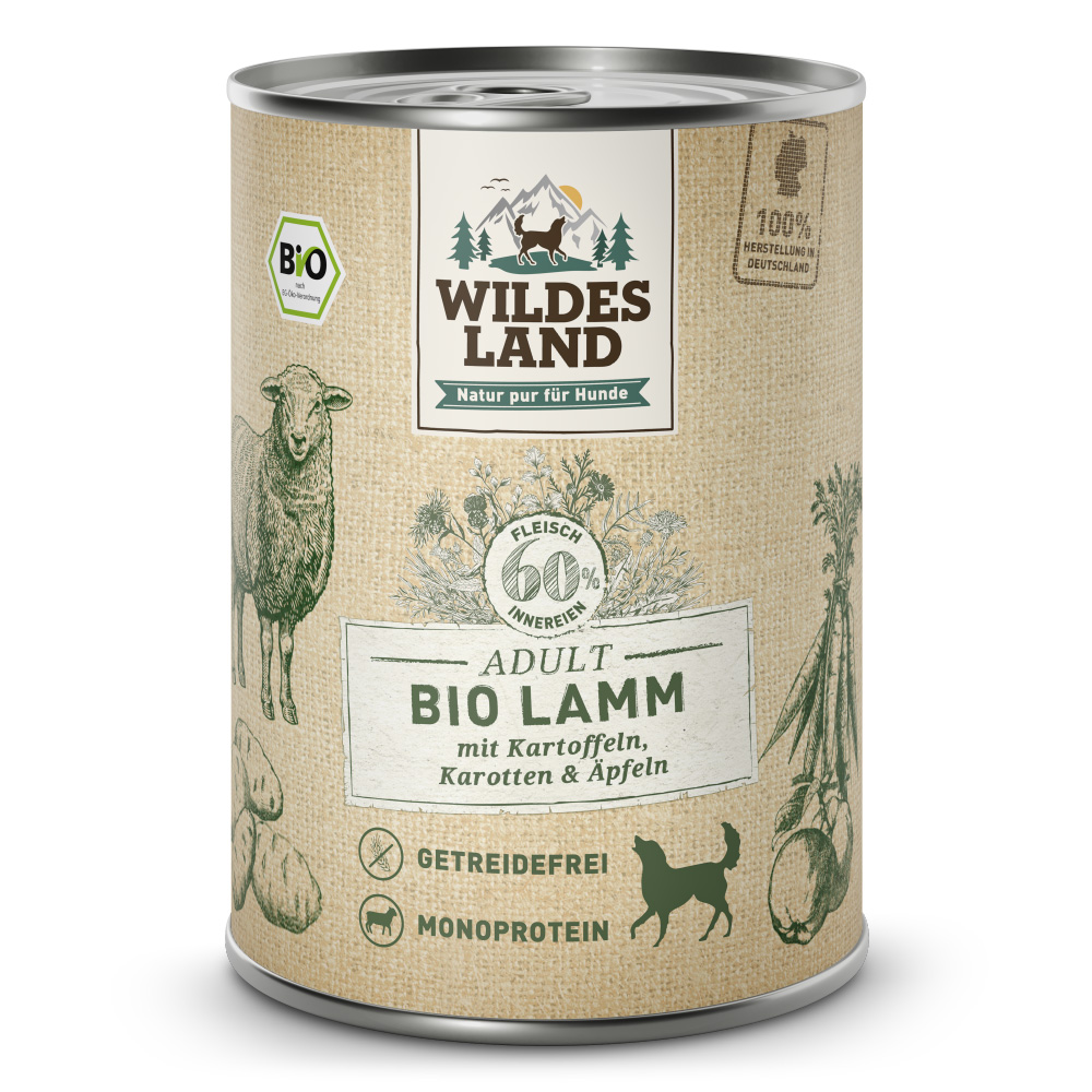 Wildes Land | Lamm mit Kartoffeln & Karotten | BIO Adult | 30 x 400 g von Wildes Land