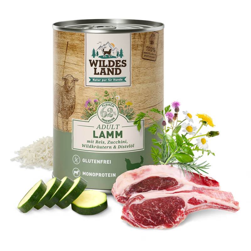 Wildes Land | Lamm mit Reis | Classic Adult | 24 x 400 g von Wildes Land