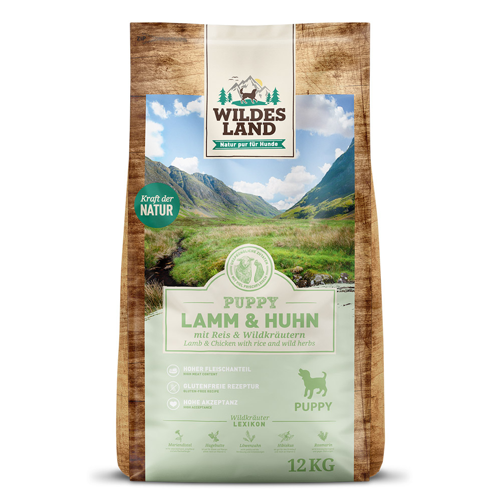 Wildes Land | Lamm & Huhn mit Reis | Classic Puppy | 2 x 12 kg von Wildes Land