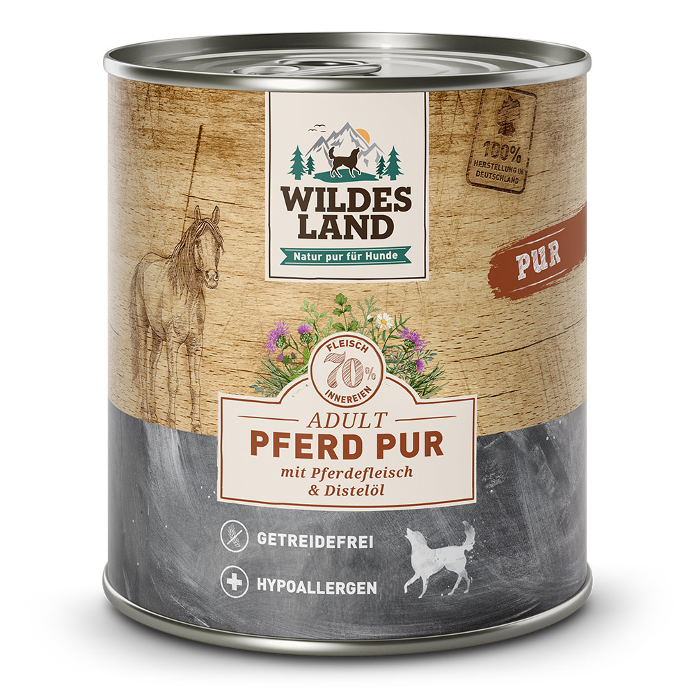 Wildes Land | Pferd mit Distelöl | PUR Adult | 12 x 800 g von Wildes Land