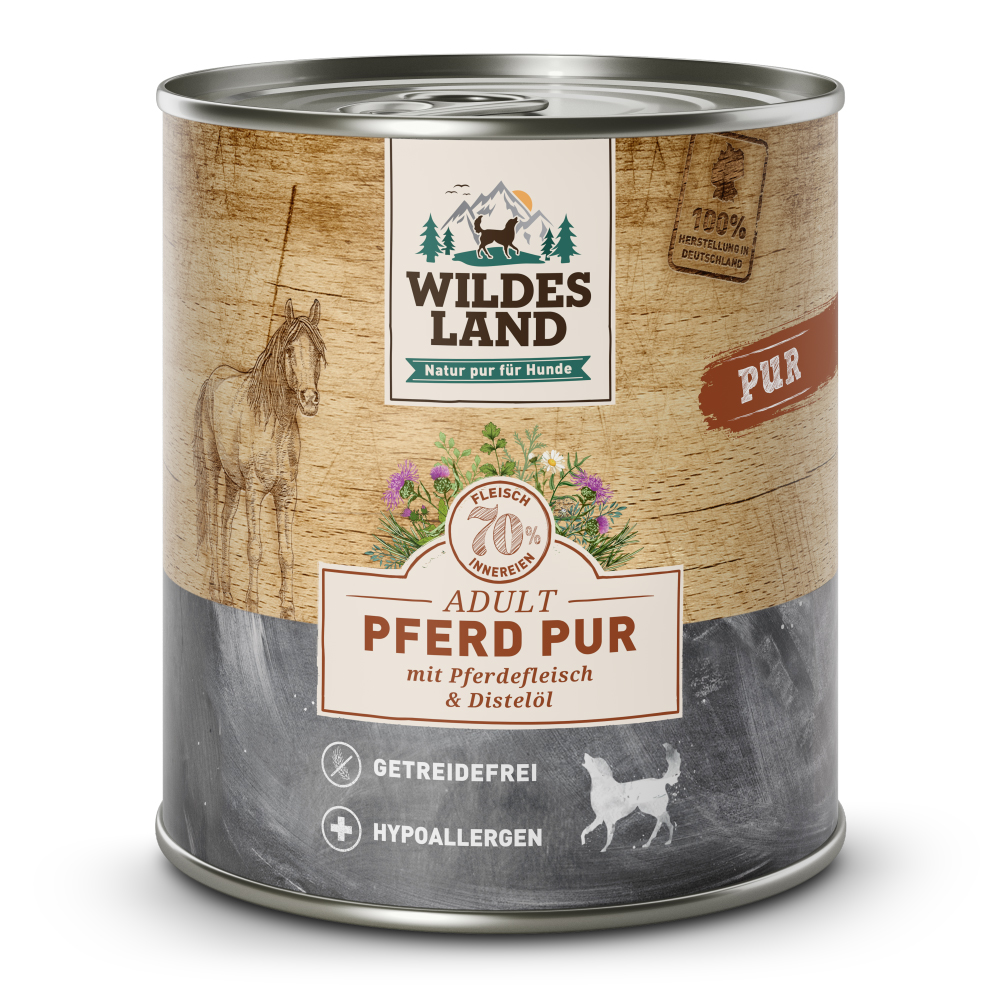 Wildes Land | Pferd mit Distelöl | PUR Adult | 12 x 800 g von Wildes Land