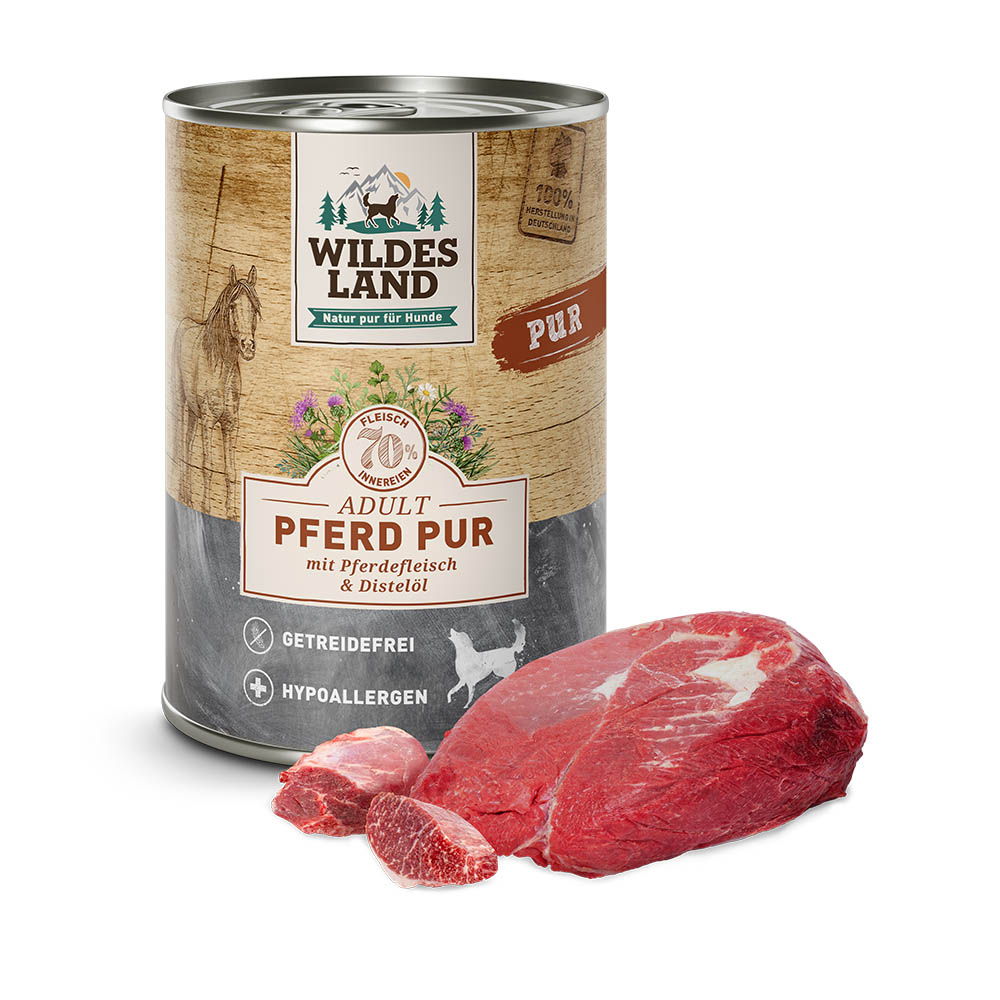 Wildes Land | Pferd mit Distelöl | PUR Adult | 24 x 400 g von Wildes Land