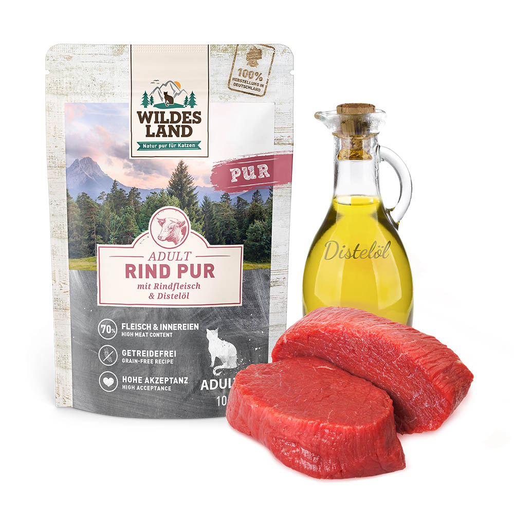 Wildes Land | Rind mit Distelöl | PUR Adult | 12 x 100 g von Wildes Land