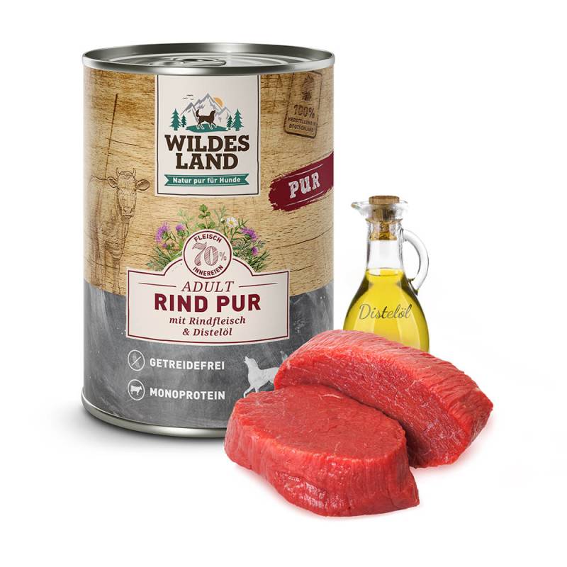 Wildes Land | Rind mit Distelöl | PUR Adult | 12 x 400 g von Wildes Land