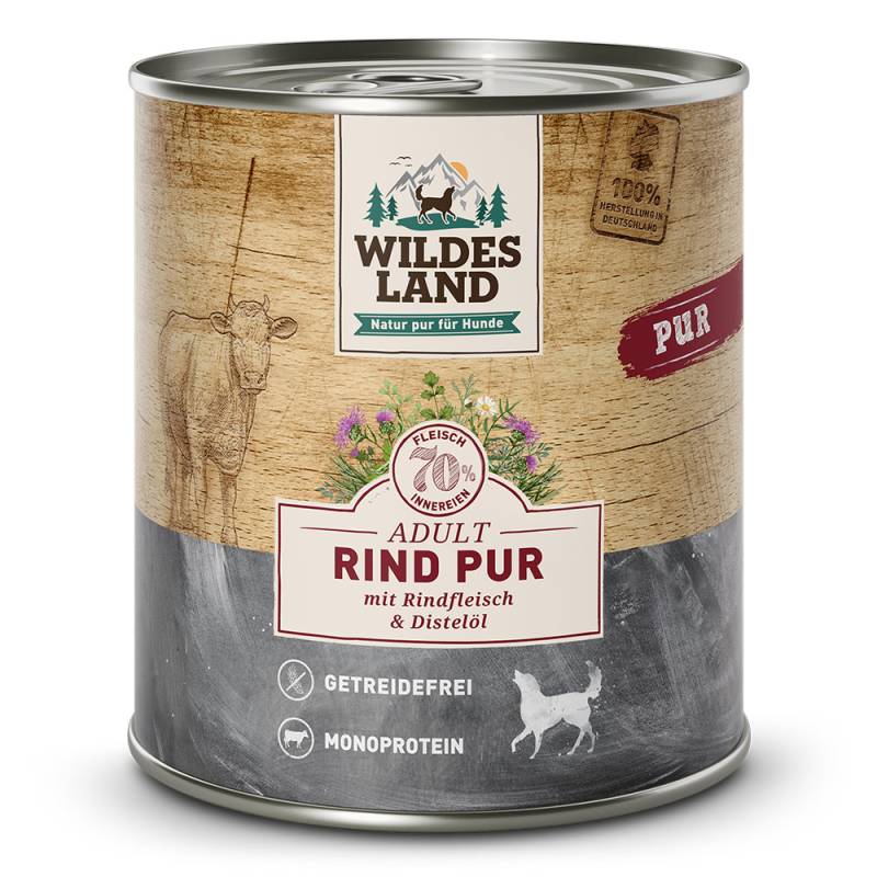 Wildes Land | Rind mit Distelöl | PUR Adult | 12 x 800 g von Wildes Land