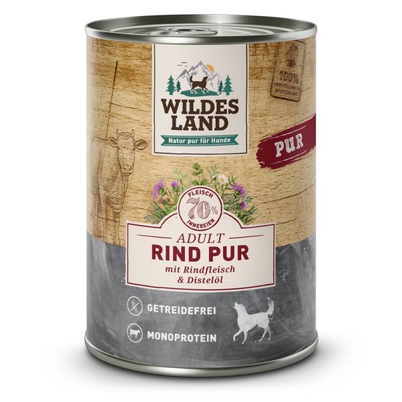 Wildes Land | Rind mit Distelöl | PUR Adult | 12 x 800 g von Wildes Land