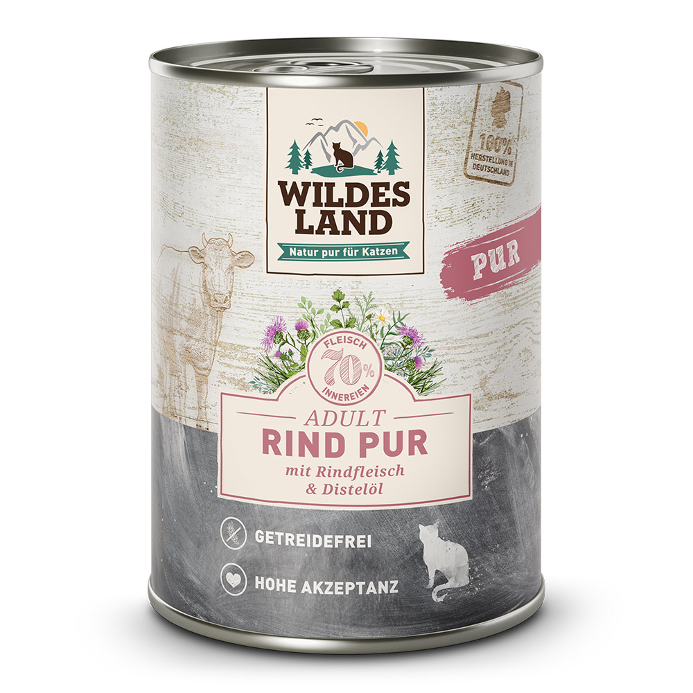 Wildes Land | Rind mit Distelöl | PUR Adult | 24 x 400 g von Wildes Land