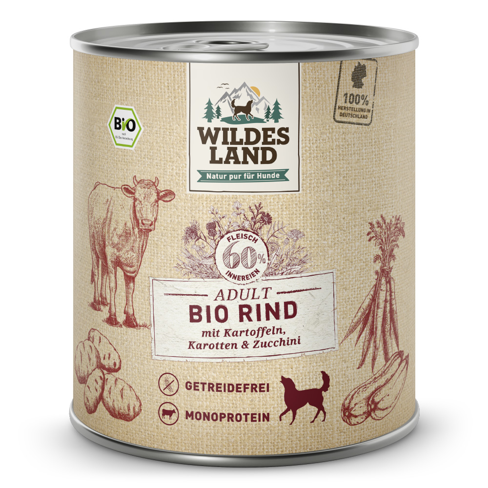 Wildes Land | Rind mit Kartoffel & Karotte | BIO Adult | 24 x 800 g von Wildes Land