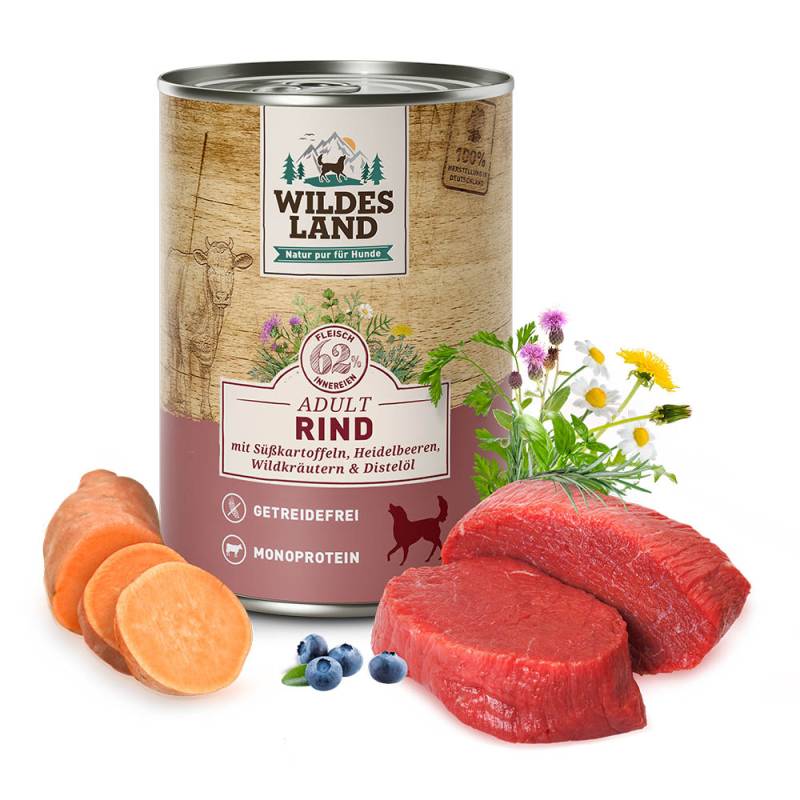 Wildes Land | Rind mit Süßkartoffel | Classic Adult | 12 x 400 g von Wildes Land