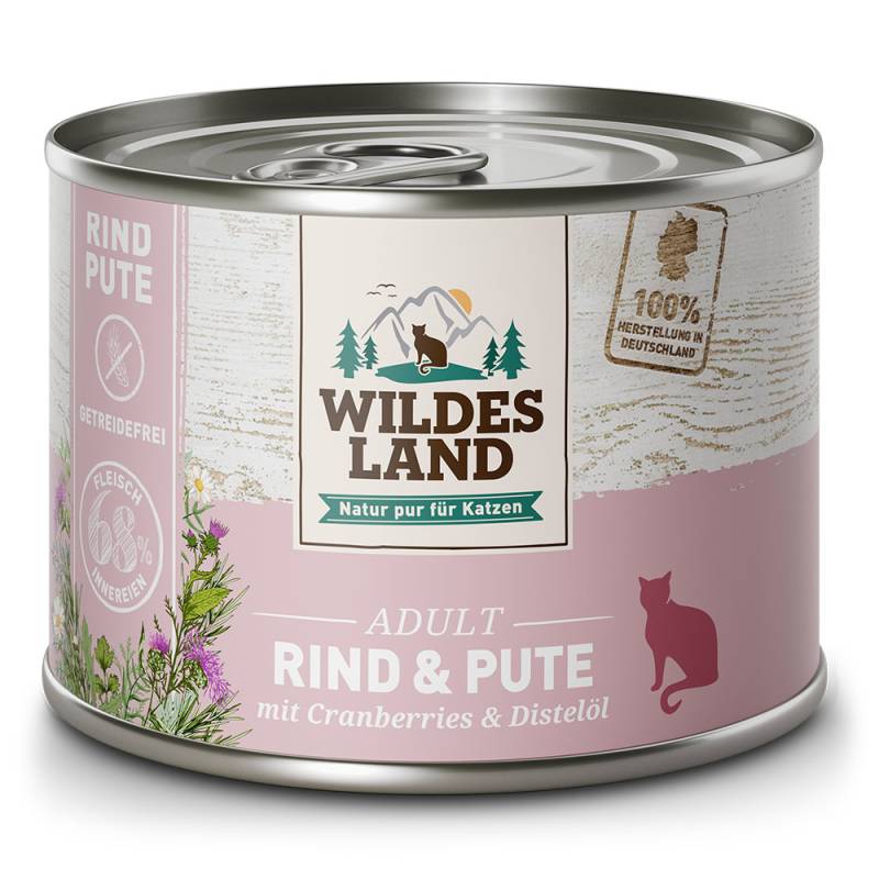 Wildes Land | Rind und Pute mit Distelöl | Classic Adult | 24 x 200 g von Wildes Land