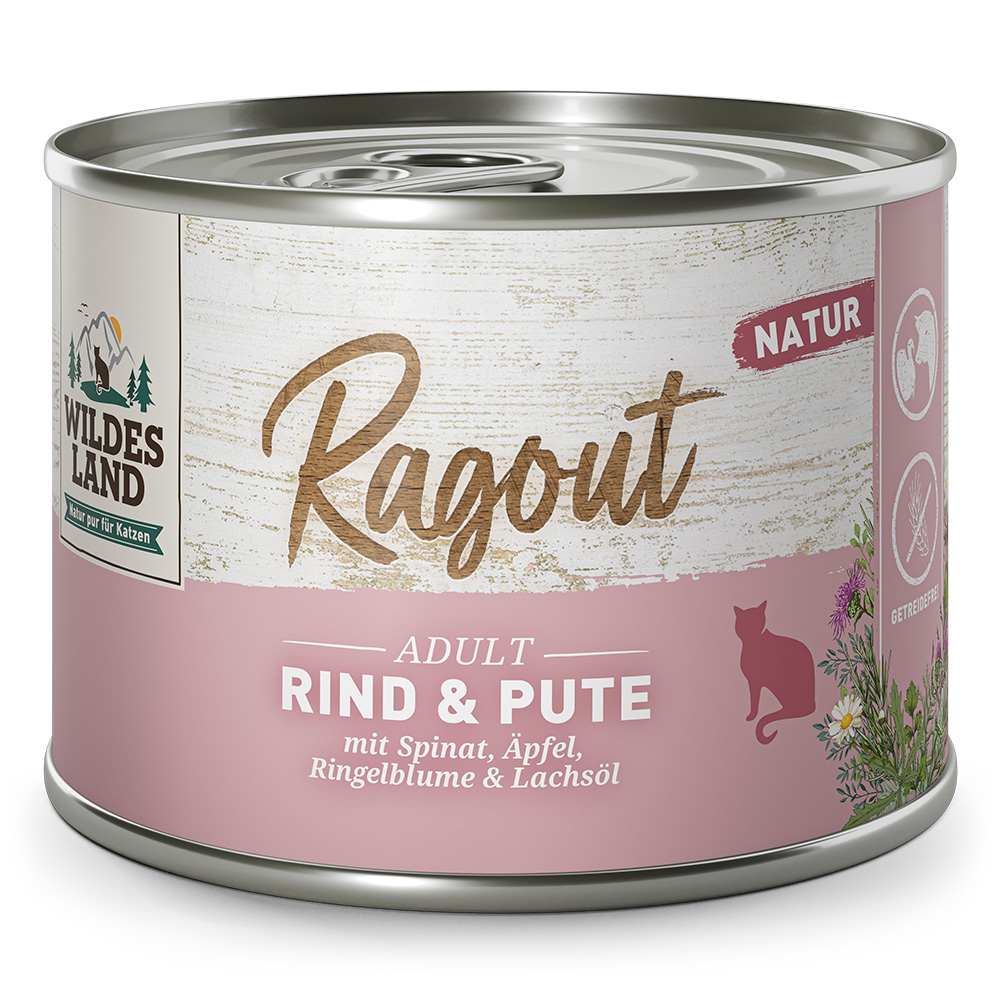 Wildes Land | Rind & Pute mit Spinat | Ragout | 12 x 180 g von Wildes Land