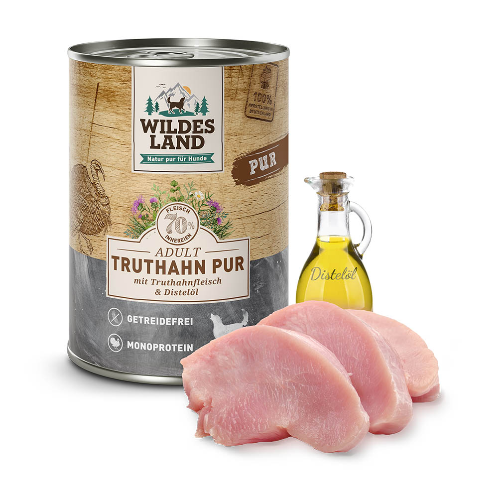 Wildes Land | Truthahn mit Distelöl | PUR Adult | 12 x 400 g von Wildes Land