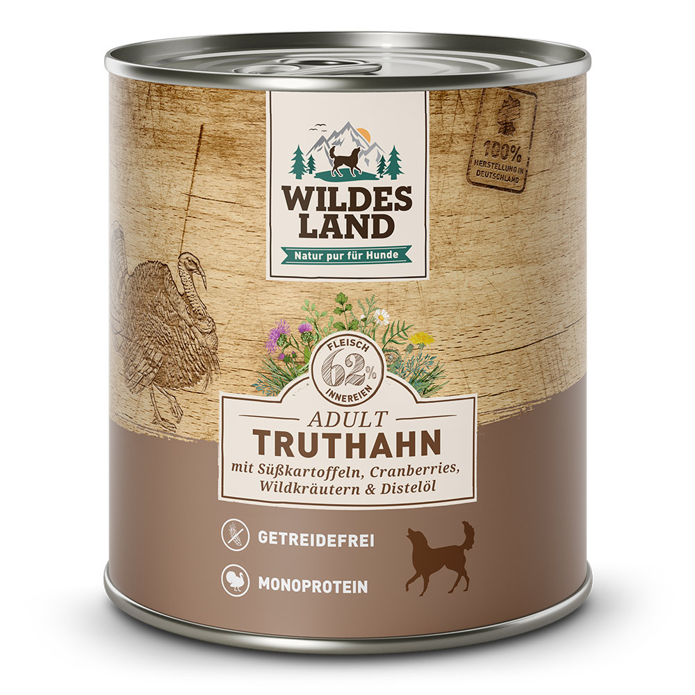 Wildes Land | Truthahn mit Süßkartoffel | Classic Adult | 12 x 800 g von Wildes Land