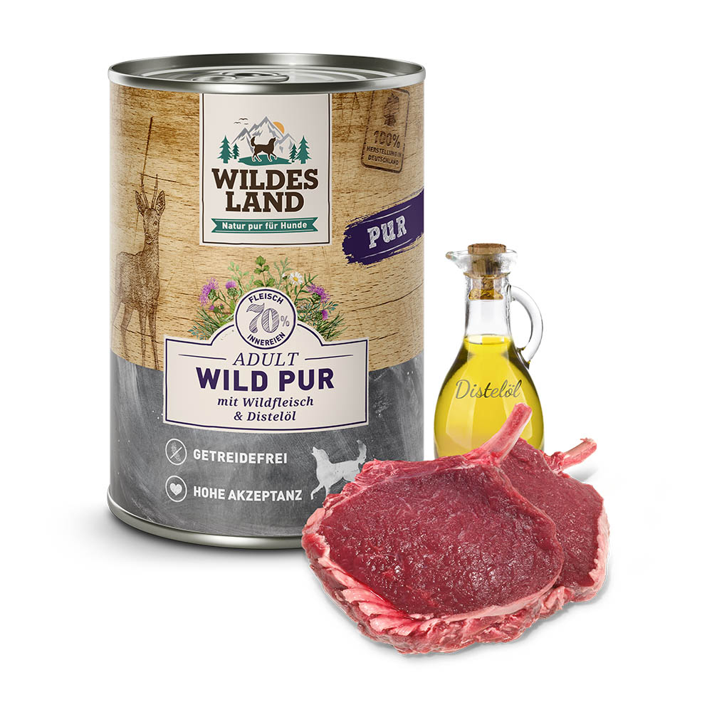 Wildes Land | Wild mit Distelöl | PUR Adult | 12 x 400 g von Wildes Land