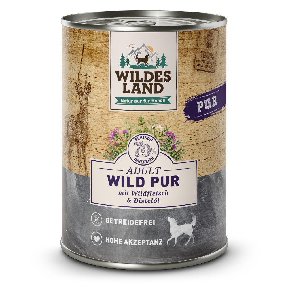 Wildes Land | Wild mit Distelöl | PUR Adult | 12 x 400 g von Wildes Land