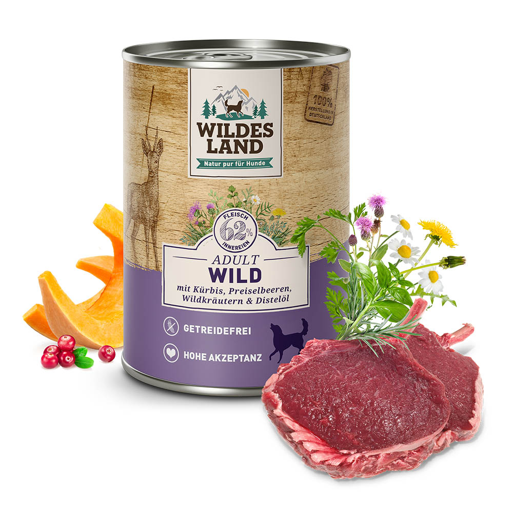 Wildes Land | Wild mit Kürbis | Classic Adult | 12 x 400 g von Wildes Land