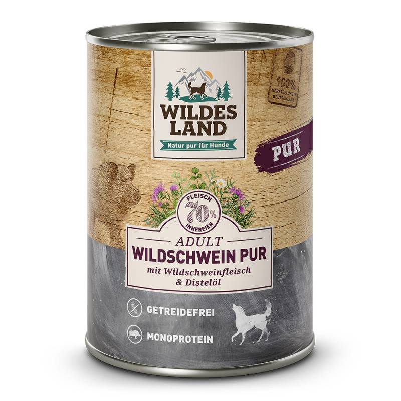 Wildes Land | Wildschwein mit Distelöl | PUR Adult | 12 x 400 g von Wildes Land