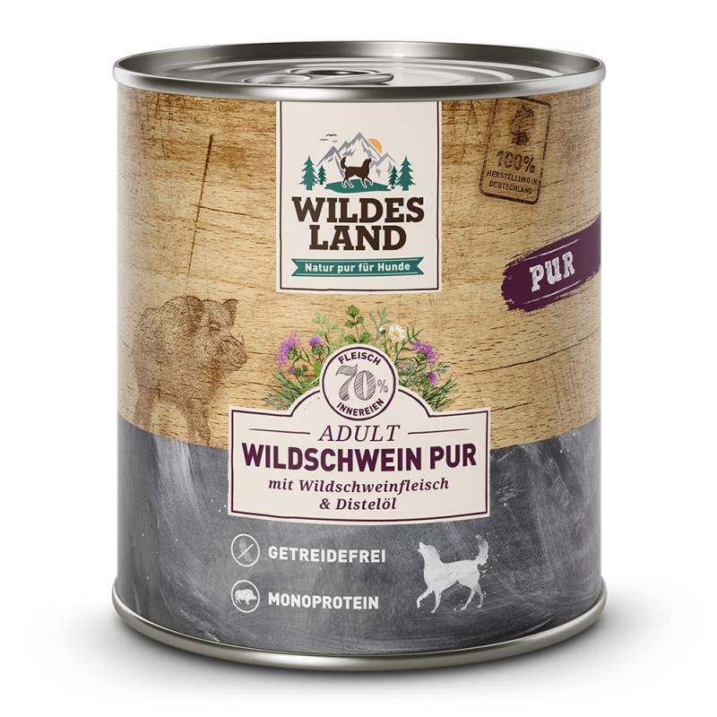 Wildes Land | Wildschwein mit Distelöl | PUR Adult | 12 x 800 g von Wildes Land