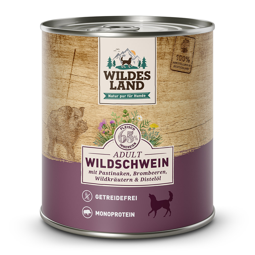 Wildes Land | Wildschwein mit Pastinake | Classic Adult | 12 x 800 g von Wildes Land