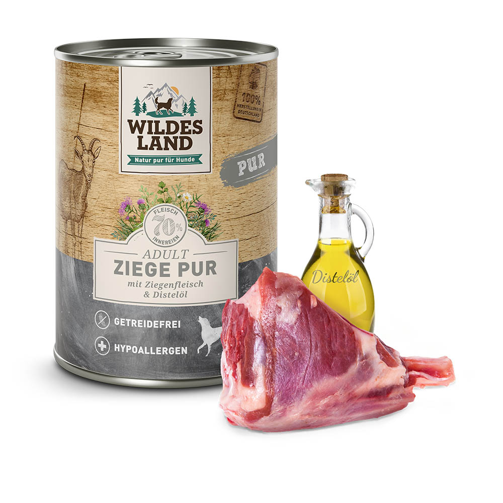 Wildes Land | Ziege mit Distelöl | PUR Adult | 12 x 400 g von Wildes Land