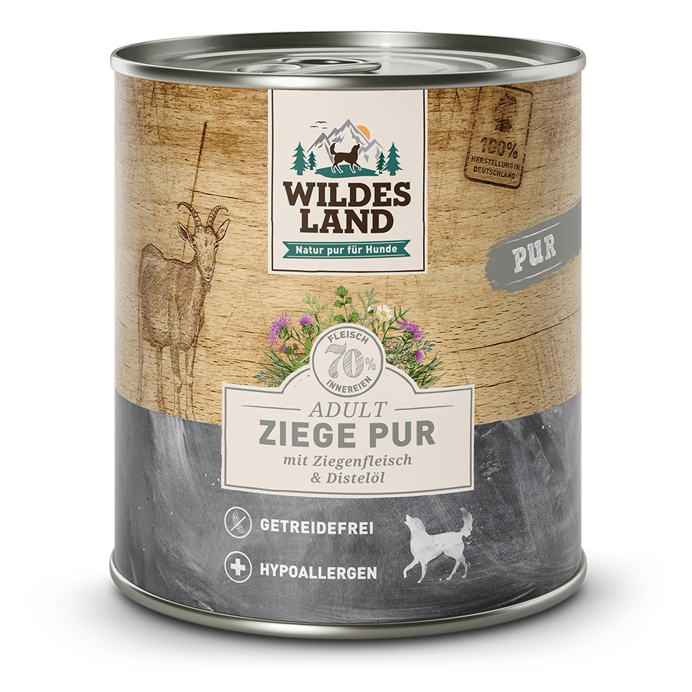 Wildes Land | Ziege mit Distelöl | PUR Adult | 12 x 800 g von Wildes Land