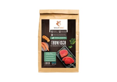 Wildfang® Premium getreidefreies Hundetrockenfutter - Hochwertiges getreidefreies Hundefutter trocken, Protein-Trockenfutter für ausgewachsene Hunde (12 kg, Thunfisch mit Süßkartoffel & Brokkoli) von Wildfang