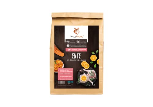 Wildfang® Premium getreidefreies Hundetrockenfutter - Hochwertiges getreidefreies Hundefutter trocken, Protein-Trockenfutter für ausgewachsene Hunde (6 kg, Ente mit Süßkartoffel & Orange) von Wildfang