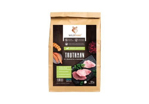 Wildfang® Premium getreidefreies Hundetrockenfutter - Hochwertiges getreidefreies Hundefutter trocken, Protein-Trockenfutter (12 kg, Truthahn mit Süßkartoffel & Preiselbeere - Senior) von Wildfang