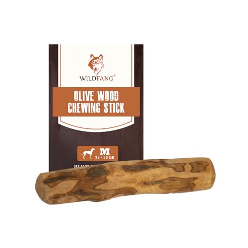 Wildfang® Olivenholz - Kaustab für Hunde, 100% natürliches Hundespielzeug, Zahnpflege & Training (S) von Wildfang