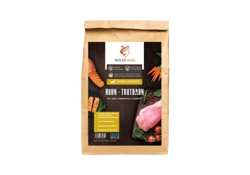 Wildfang® Premium getreidefreies Hundetrockenfutter - Hochwertiges getreidefreies Hundefutter trocken, Protein-Trockenfutter für ausgewachsene Hunde (6 kg, Huhn mit Truthahn & Lachs Welpen) von Wildfang