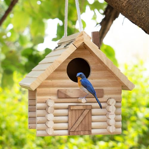 Wildify Vogelhaus für Draußen Kolibri Haus Bluebird Haus Fink Lila Martin Haus Zaunkönig Rot Fink Bemalt Nistkasten Wohnkultur für Garten (Holz) von Wildify