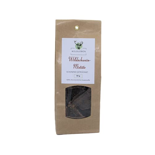 Wildleben Wildschwein-Mixtüte, natürliche Leckerlies für Hunde, Dörrfleisch, 100% Wildschwein ohne Zusatzstoffe, 50g von Wildleben