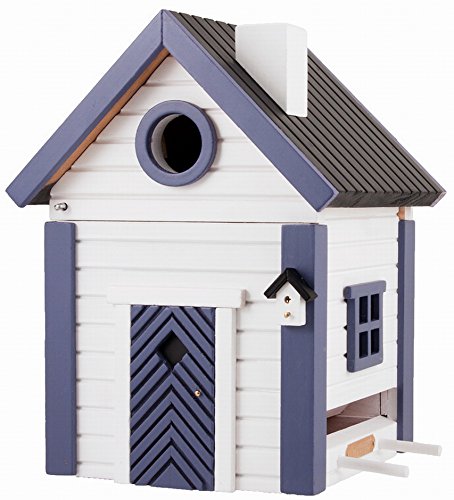 Wildlife Garden - Nistkasten und Futterhaus - Multiholk Seeschuppen - wetterbeständiges Holz - blau - weiß - 185 x 194 x 247 mm von Wildlife Garden